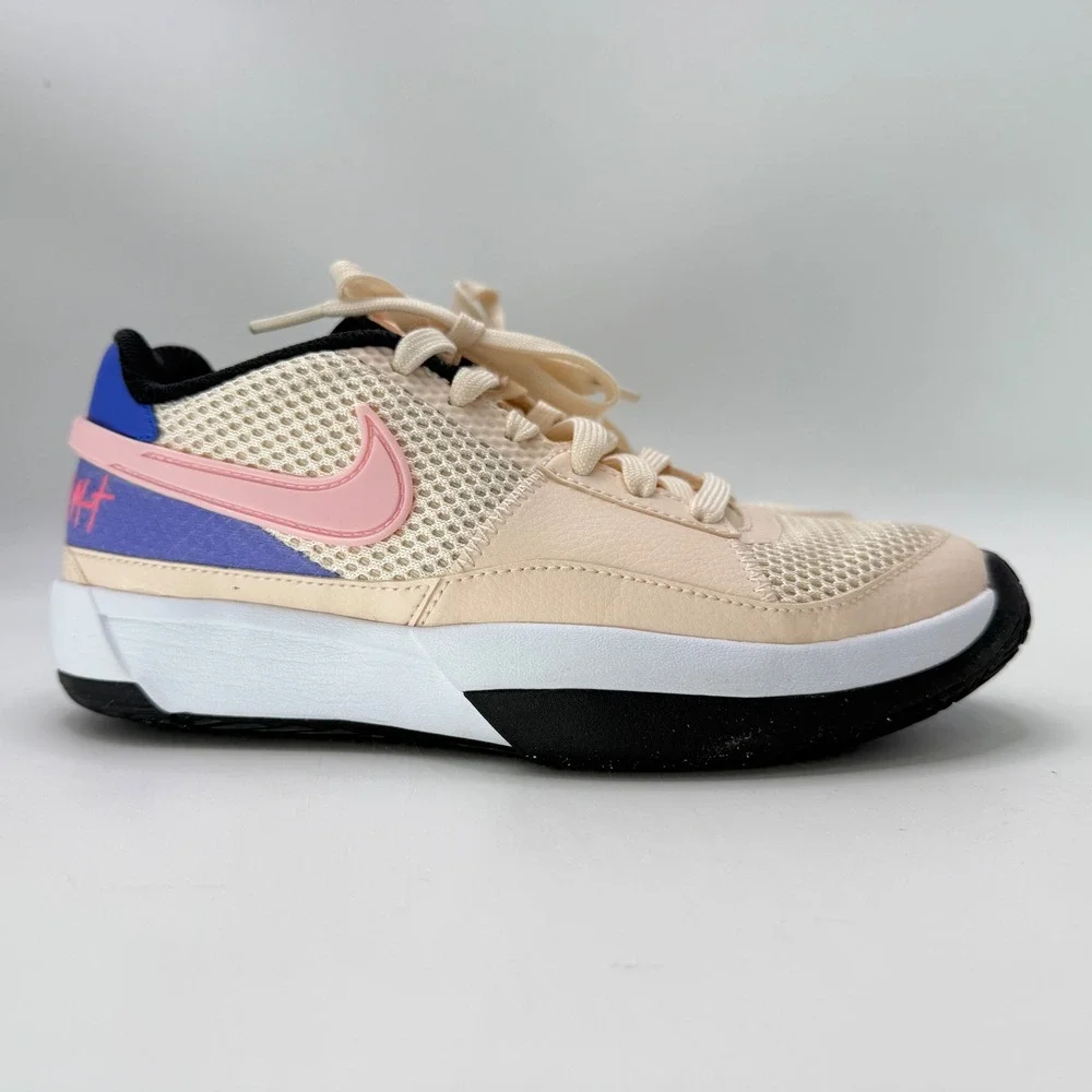 Nike Kids Basketball Shoes Peach Pink Blue White Size 4Y DX2294 802‎